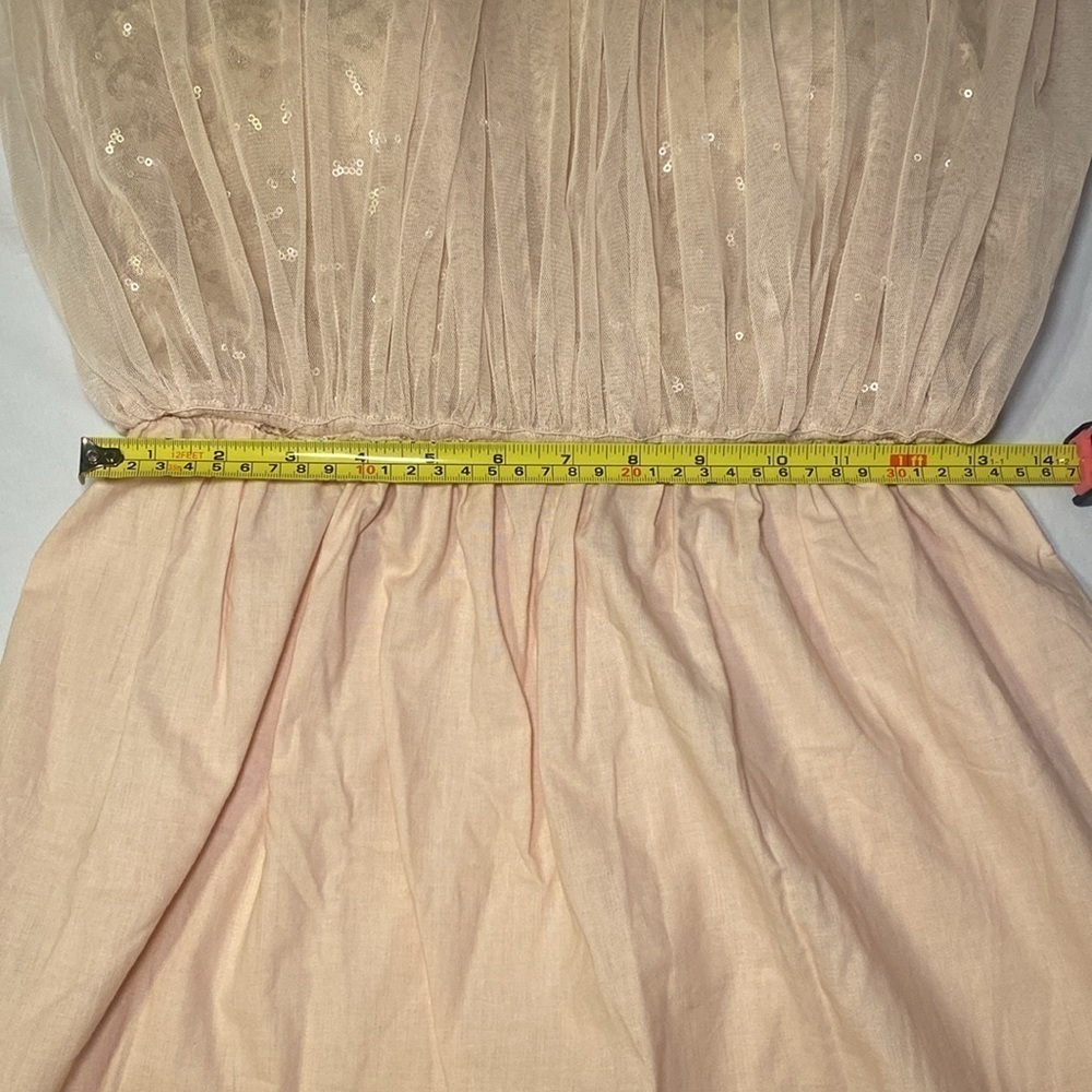 Chelsea & Violet Pink and Champagne Beige Tulle Party Mini Dress Size Large NWT - Picture 14 of 14